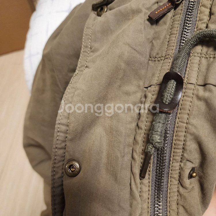 카키 크롭 숏 야상 점퍼 잠바 무스탕--5