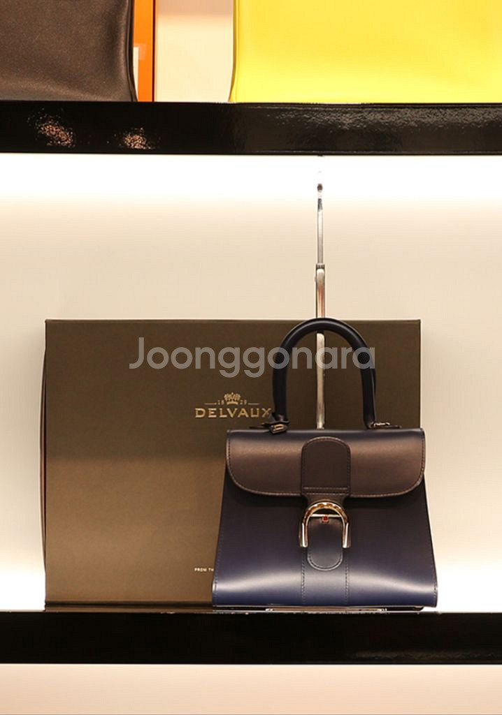 델보 (DELVAUX) 브리앙 복스 네이비 금장 PM--3