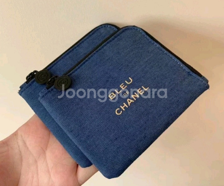샤넬 정품 청재질 납작 지갑 (새상품)--1