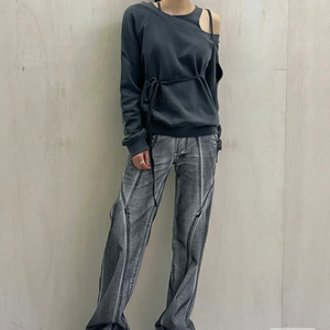 나체 SLIT LAYERED SWEAT SHIRT