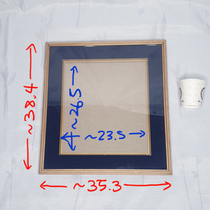 벽걸이 원목 유리 빈 액자 35 x 38