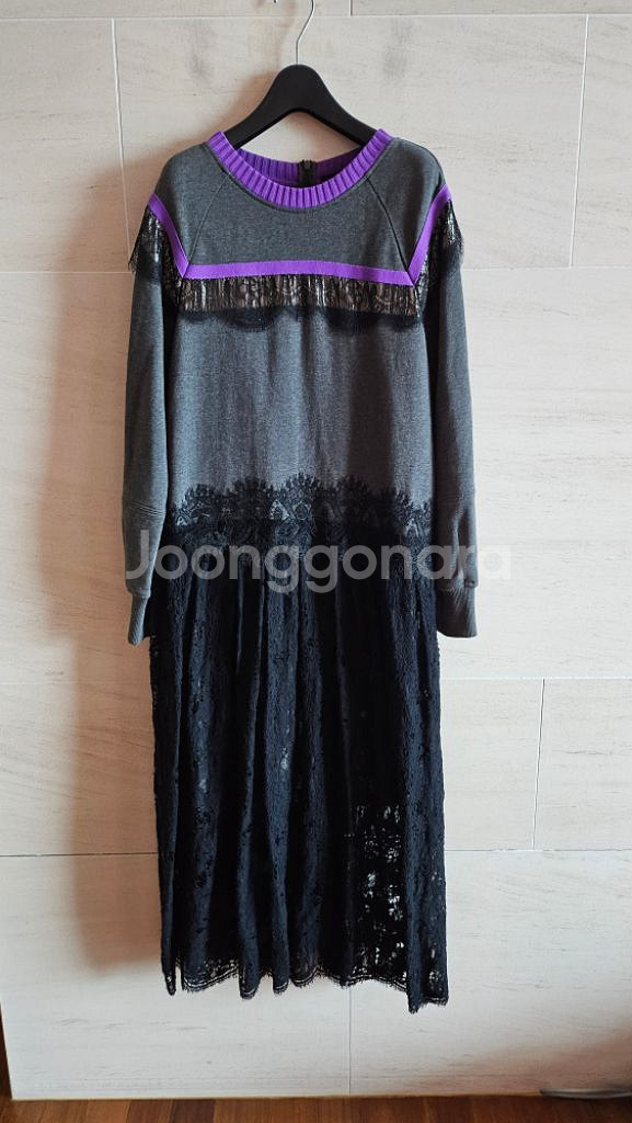 (정품) 오즈세컨 레이스 배색 롱원핏--0