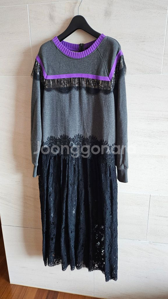 (정품) 오즈세컨 레이스 배색 롱원핏--3