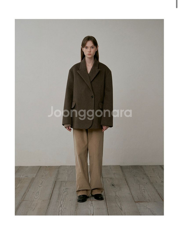 라퍼지포우먼 울리치 더블 블레이져_brown 새상품--1