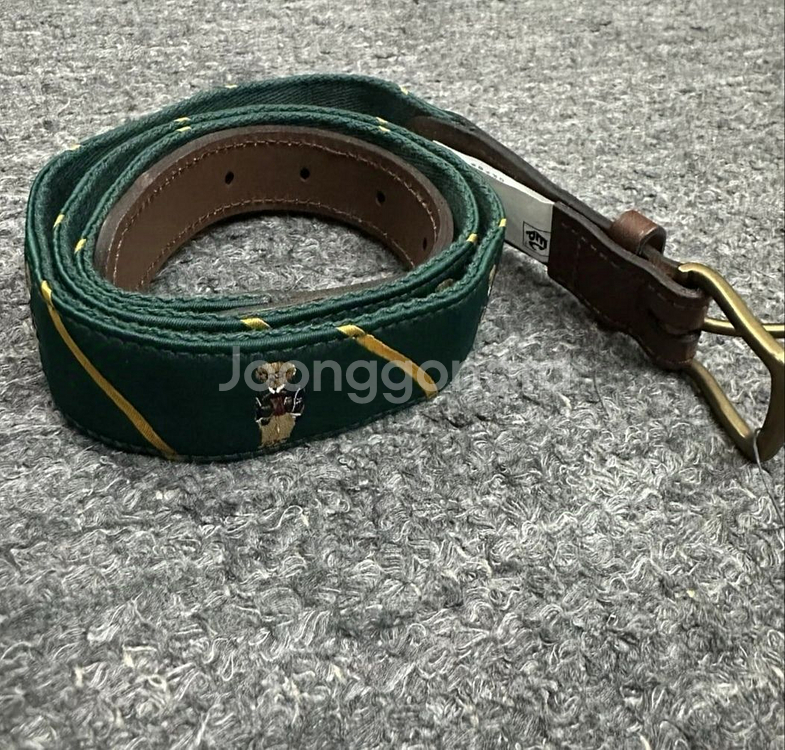 폴로 랄프 로렌 남성용 폴로 베어 가죽 트림 벨트--2