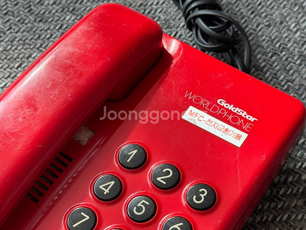골드스타 레트로 유선 전화기 골동품 빈티지 빨간색--5