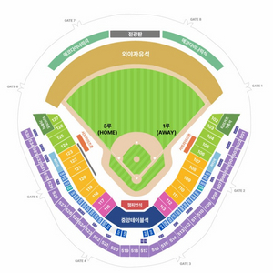 한국시리즈 코시2차전 기아Vs 삼성 1루석 k8석 양도