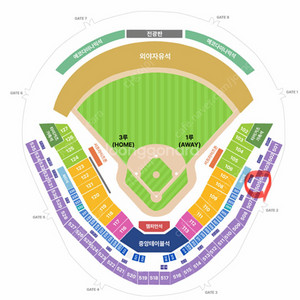 한국시리즈 5차전 기아vs삼성 1루 K3 3연석 양도