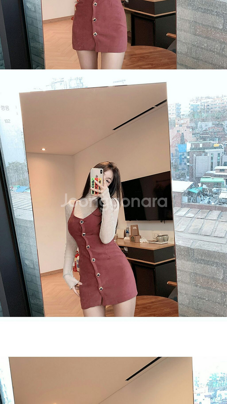 히프나틱 보석 핑크 뷔스티에 원피스 프롬데이원 데이트룩--1