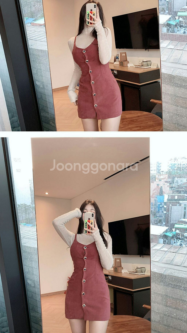 히프나틱 보석 핑크 뷔스티에 원피스 프롬데이원 데이트룩--2