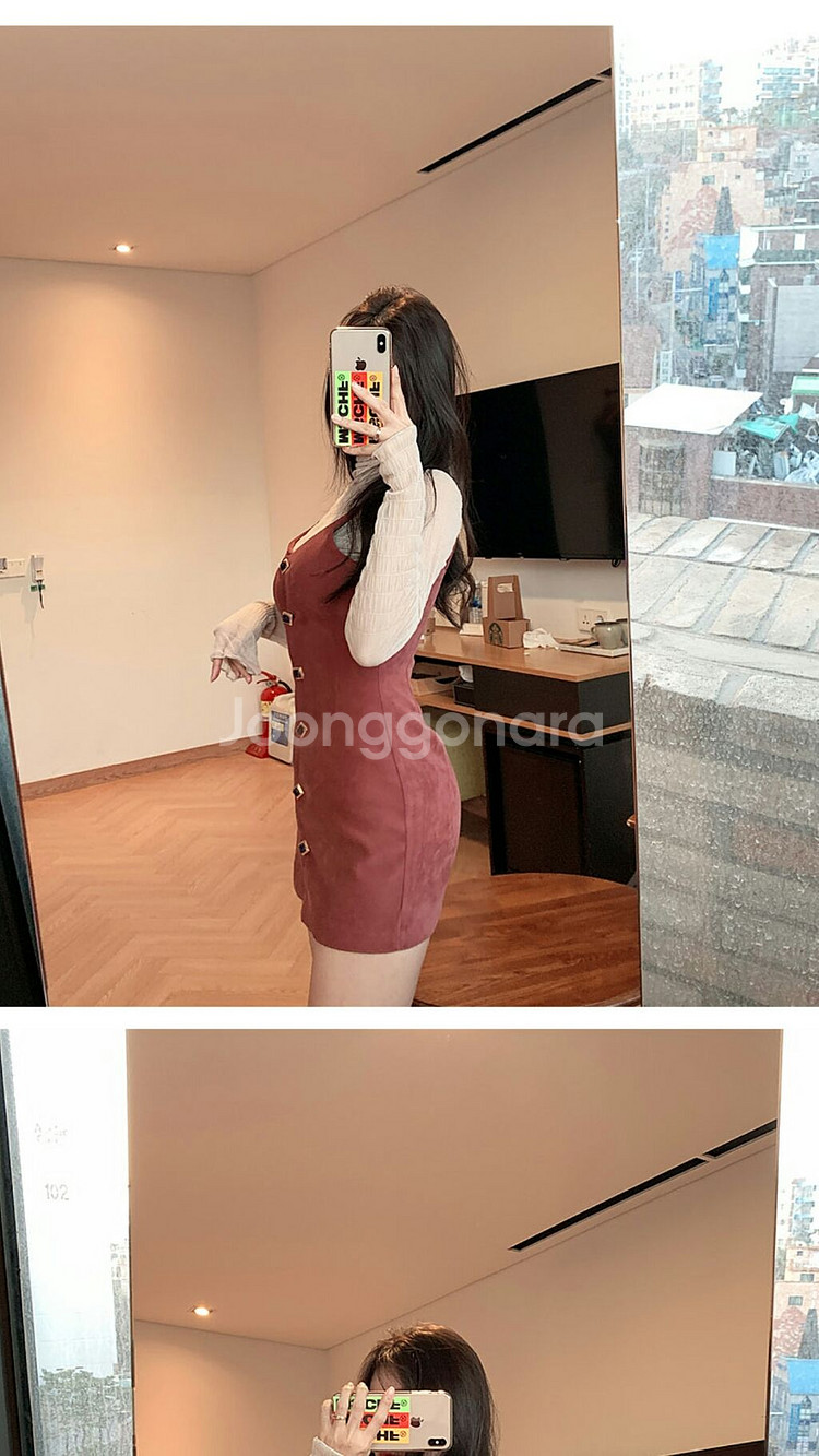 히프나틱 보석 핑크 뷔스티에 원피스 프롬데이원 데이트룩--4