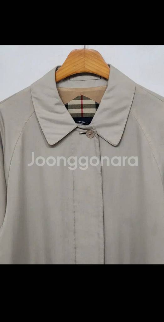 (L) 버버리 트렌치코트 베이지 하프코트 싱글 반코트--1