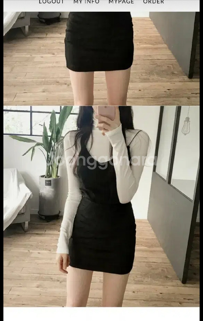 프롬데이원 스웨이드 투피스 뷔스티에 블랙투피스 검정치마--1