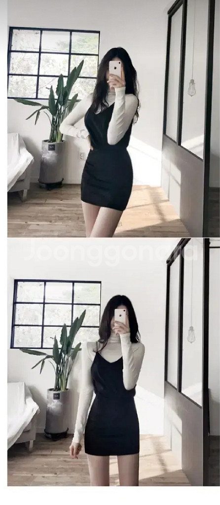 프롬데이원 스웨이드 투피스 뷔스티에 블랙투피스 검정치마--3