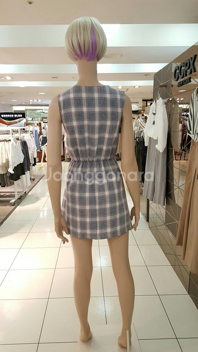 청순 르샵 체크원피스 일본빈티지--2