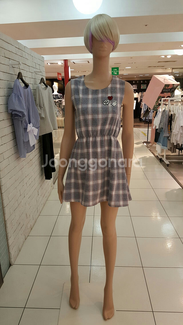 청순 르샵 체크원피스 일본빈티지--3