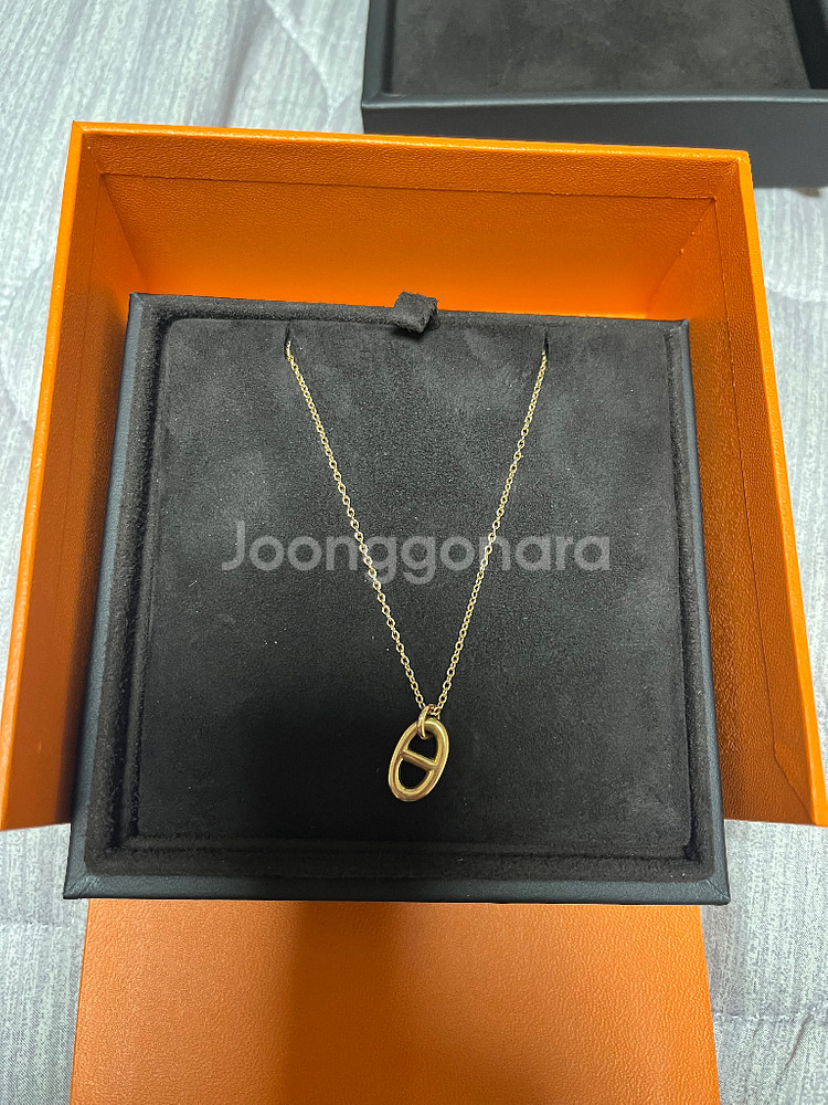 에르메스 파랑돌(샹달)목걸이 로즈골드 18k--1