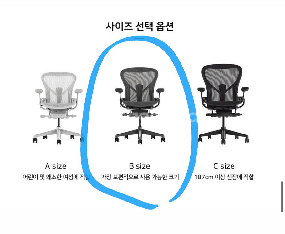 허먼밀러 뉴에어론 b사이즈 홈타입--5