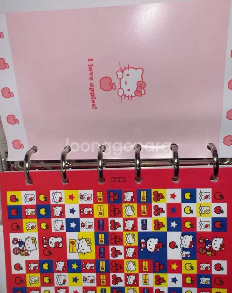 고전 키티 6공 다이어리 커버 뽀실 인형--3