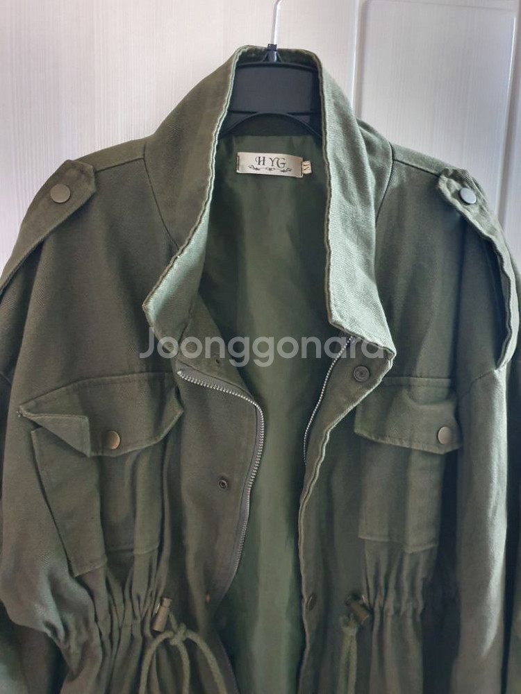 하자 카키 야상 자켓 FREE 사파리 점퍼 소매 허리--1