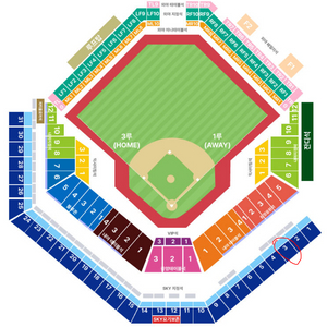 한국시리즈3차전(금요일)스카이지정석 u3 1열 4연석