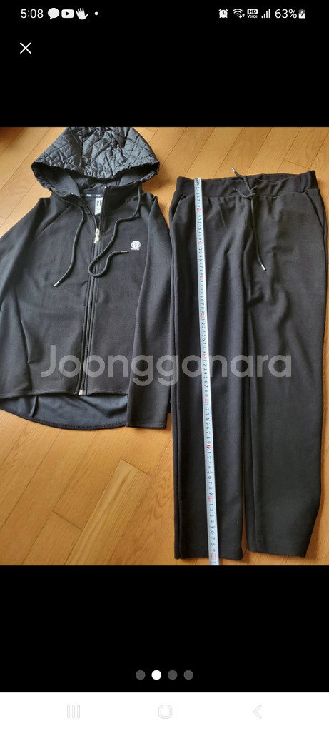 나일론핑크 후드집업 트레이닝 상하의 세트 66 size--1