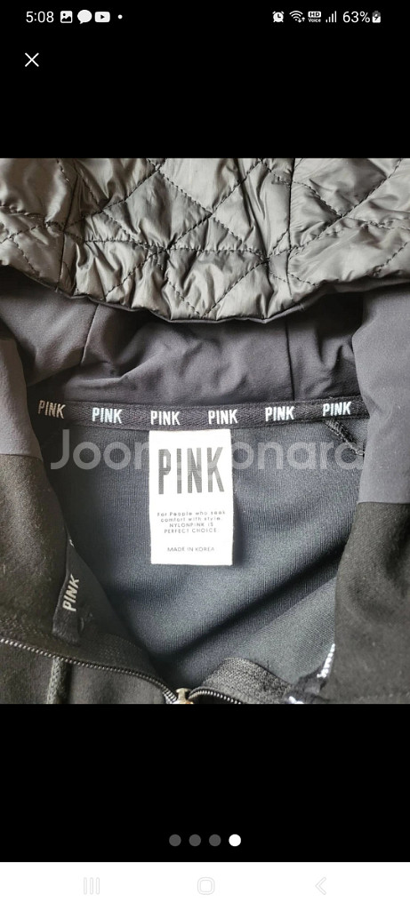 나일론핑크 후드집업 트레이닝 상하의 세트 66 size--2