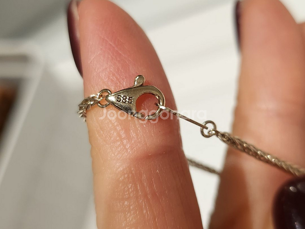 슬림팔찌 14k 무도금화이트--4