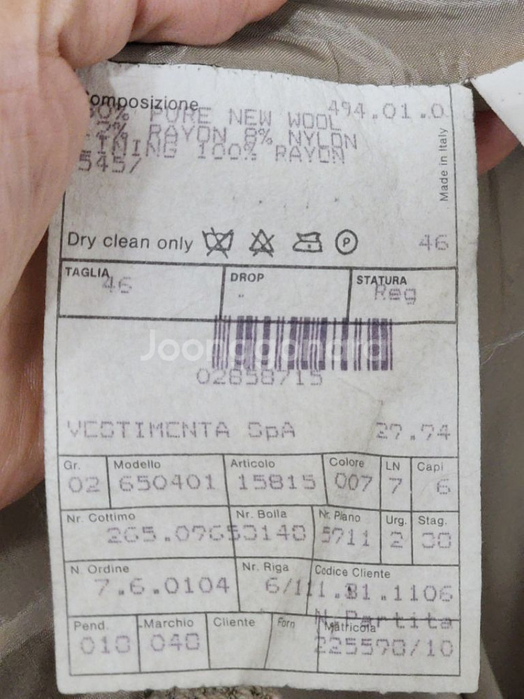 (M) 조르지오 아르마니 자켓 싱글 블레이져 노카라--3