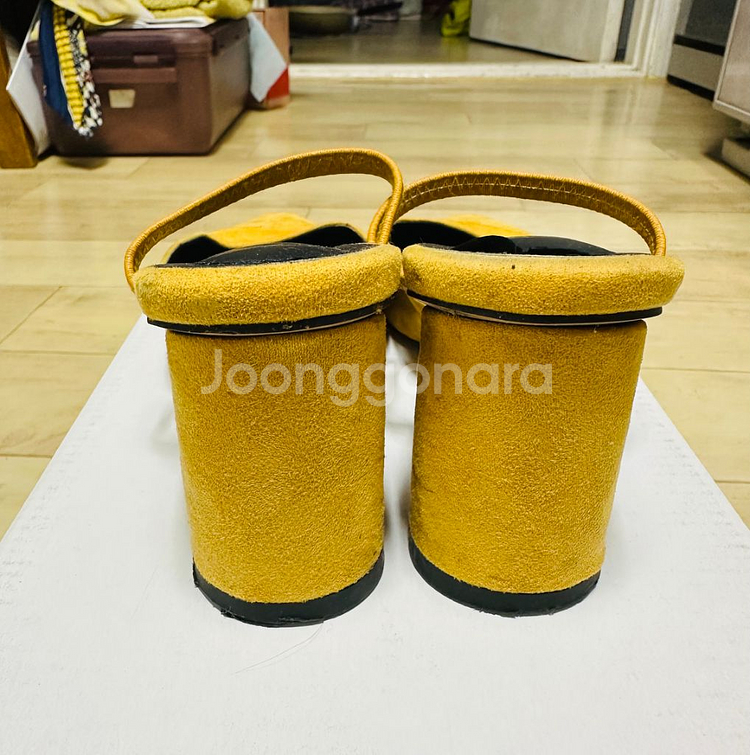 스웨이드 슬링백 240mm 통굽7cm--3