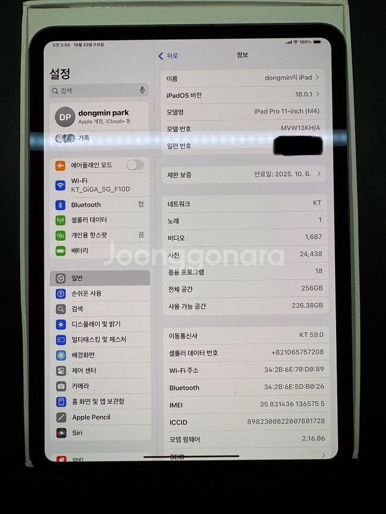 아이패드프로 11인치 M4 셀룰러 256기가--2