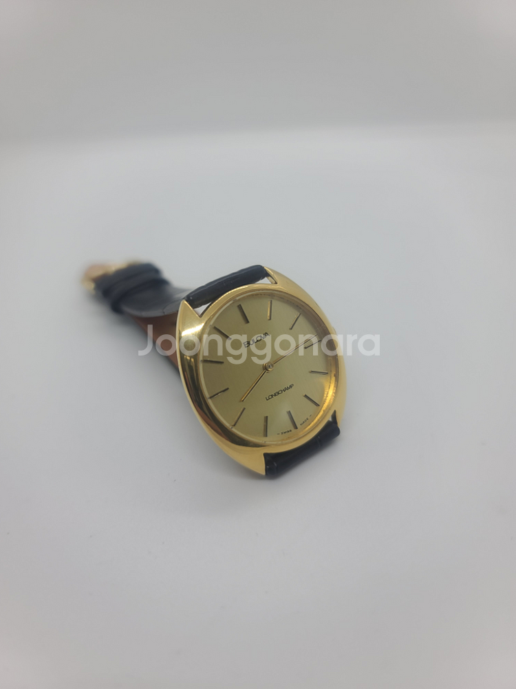 빈티지 부로바 롱샴 남성 수동 태엽식 가죽시계/SWIS--1