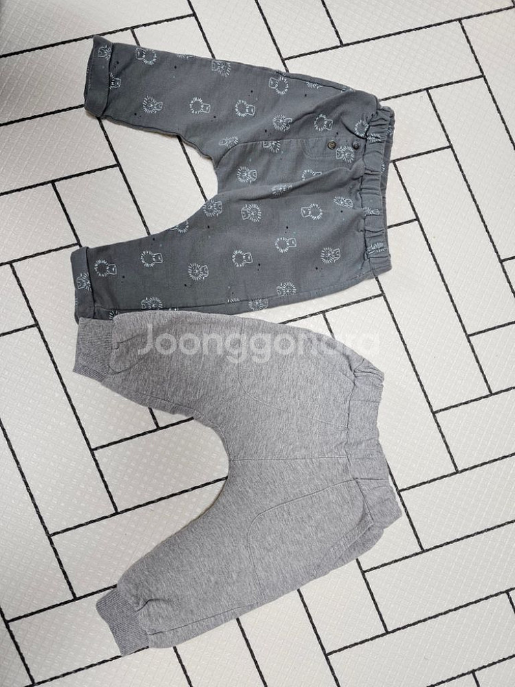 아기 면바지 조거바지 80이하 두벌 일괄--1