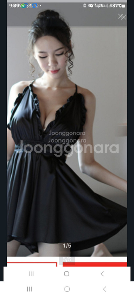 블랙 홀터넥 프릴 러블리 걸 원피스 2종 S~M--5