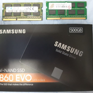 삼성860evo 500ssd 미사용 +8gb메모리2개