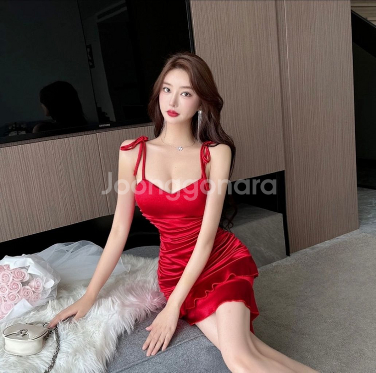캡내장 고급스런 칵테일 원피스--3