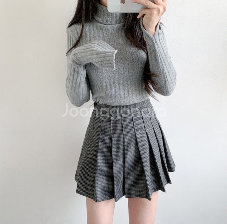 프롬데이원 체크스커트 체크테니스스커트 체크플리츠스커트--0