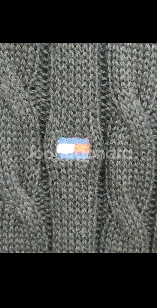 (XL) 타미힐피거 꽈배기 롱니트 블랙 케이블 스웨터--3