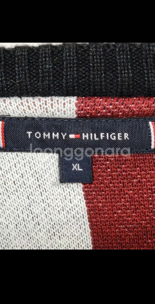 (XL) 타미힐피거 꽈배기 롱니트 블랙 케이블 스웨터--2