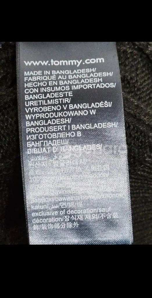 (XL) 타미힐피거 꽈배기 롱니트 블랙 케이블 스웨터--4