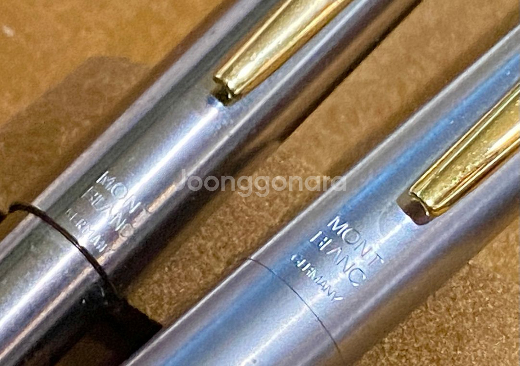 몽블랑 노블레스 14K-585 만년필+볼펜 실버 골드--1