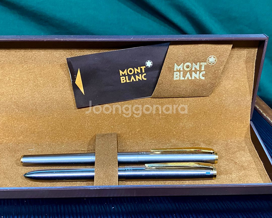 몽블랑 노블레스 14K-585 만년필+볼펜 실버 골드--6