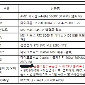 5600X + 3060ti 본체