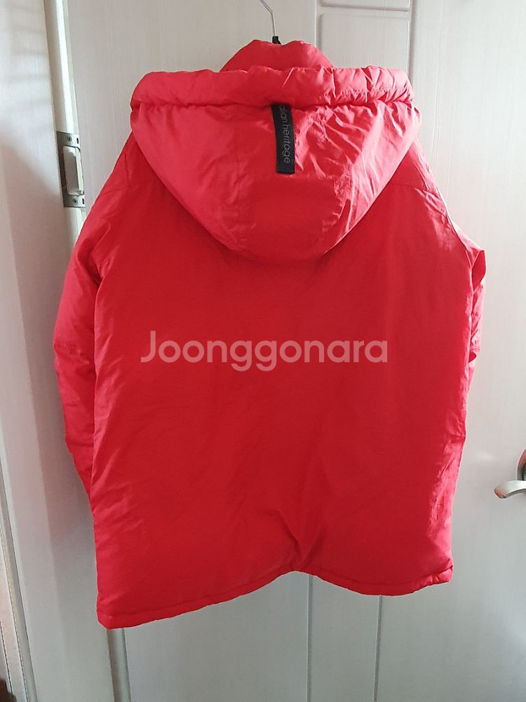 휠라 덕다운 패딩 165 레드 오리털 점퍼 자켓--5