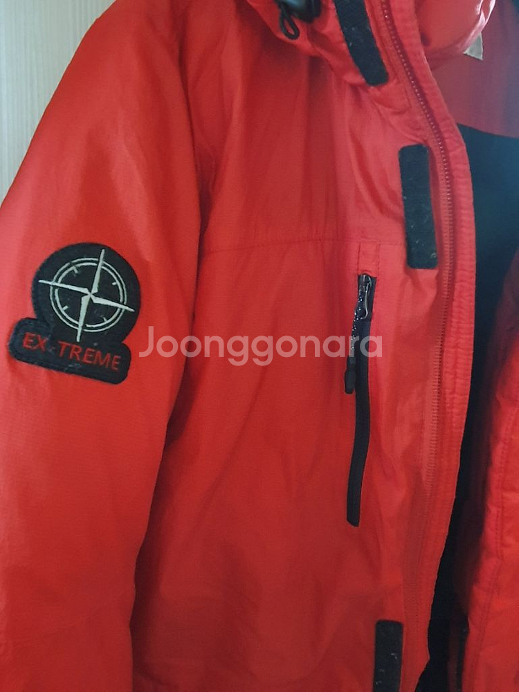 휠라 덕다운 패딩 165 레드 오리털 점퍼 자켓--4