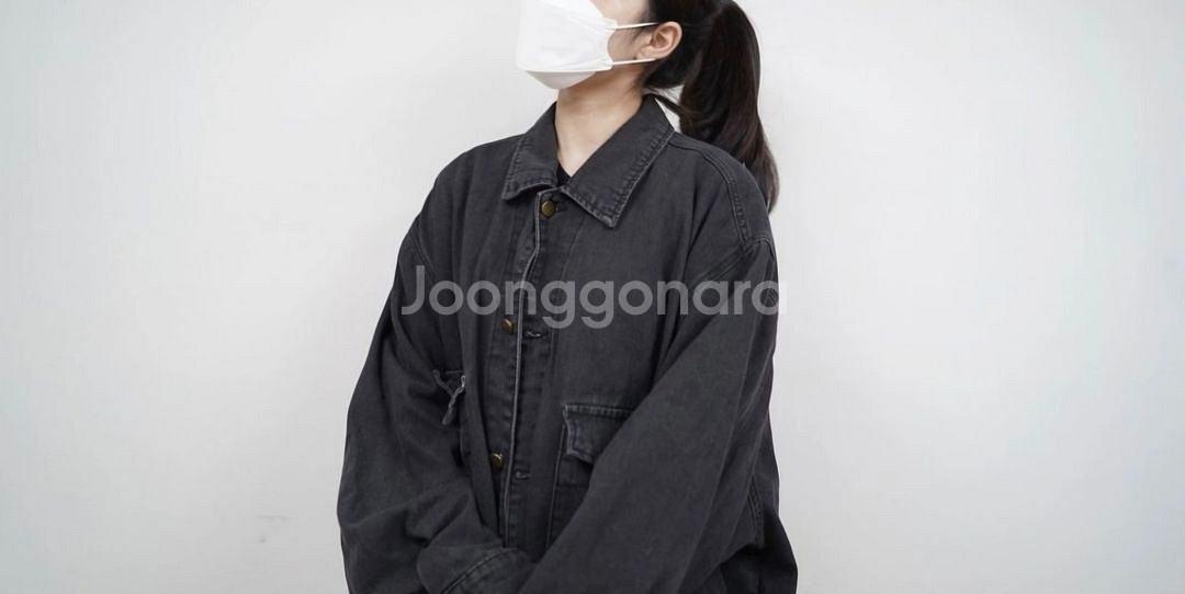 흑청 오버핏 자켓--1