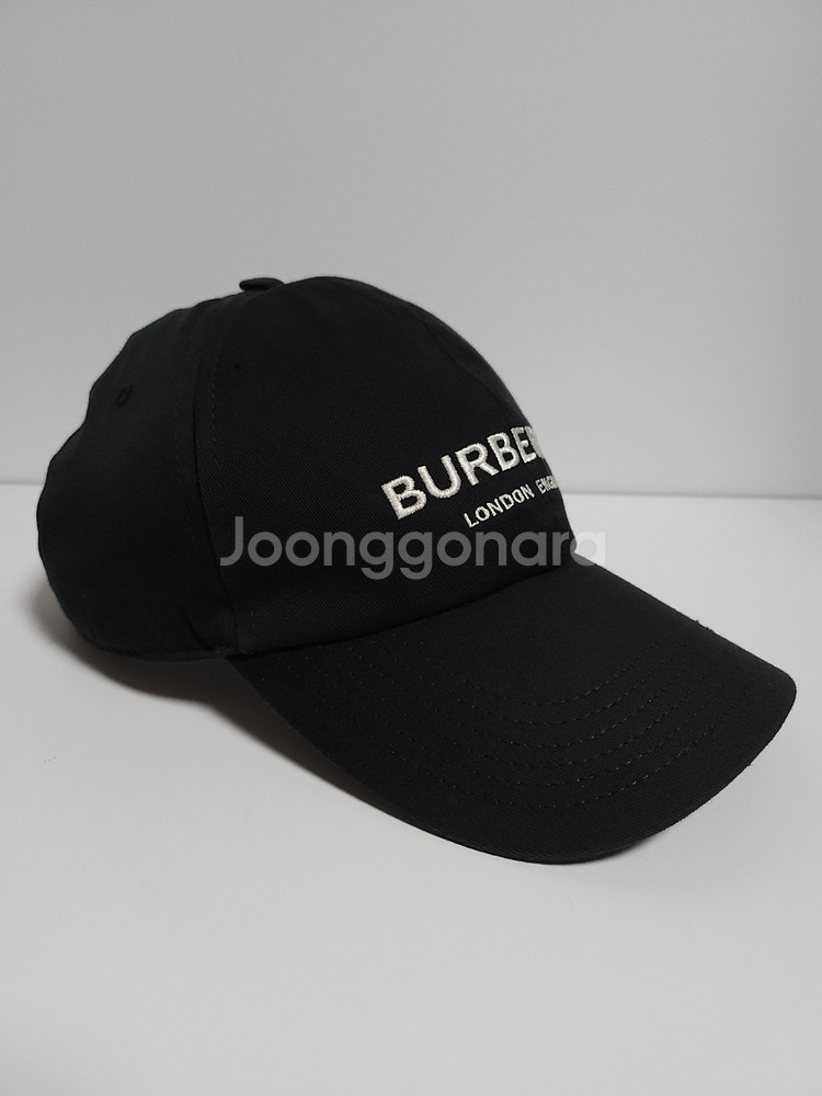 M 버버리 블랙 잉글랜드 자수 로고 볼캡 모자--2