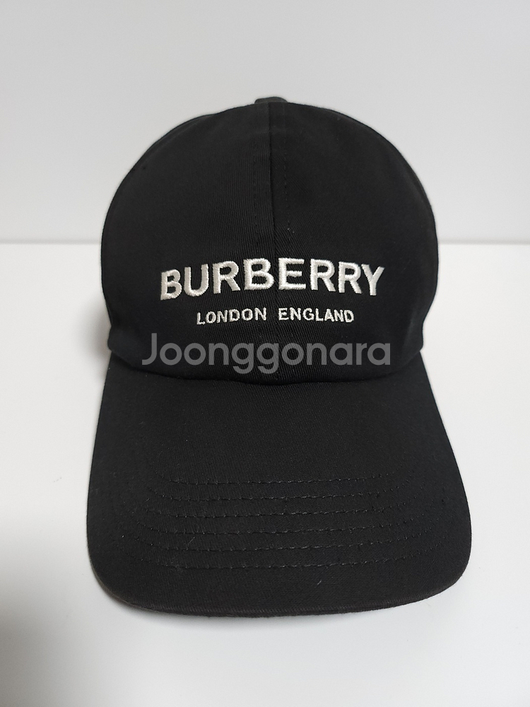 M 버버리 블랙 잉글랜드 자수 로고 볼캡 모자--1