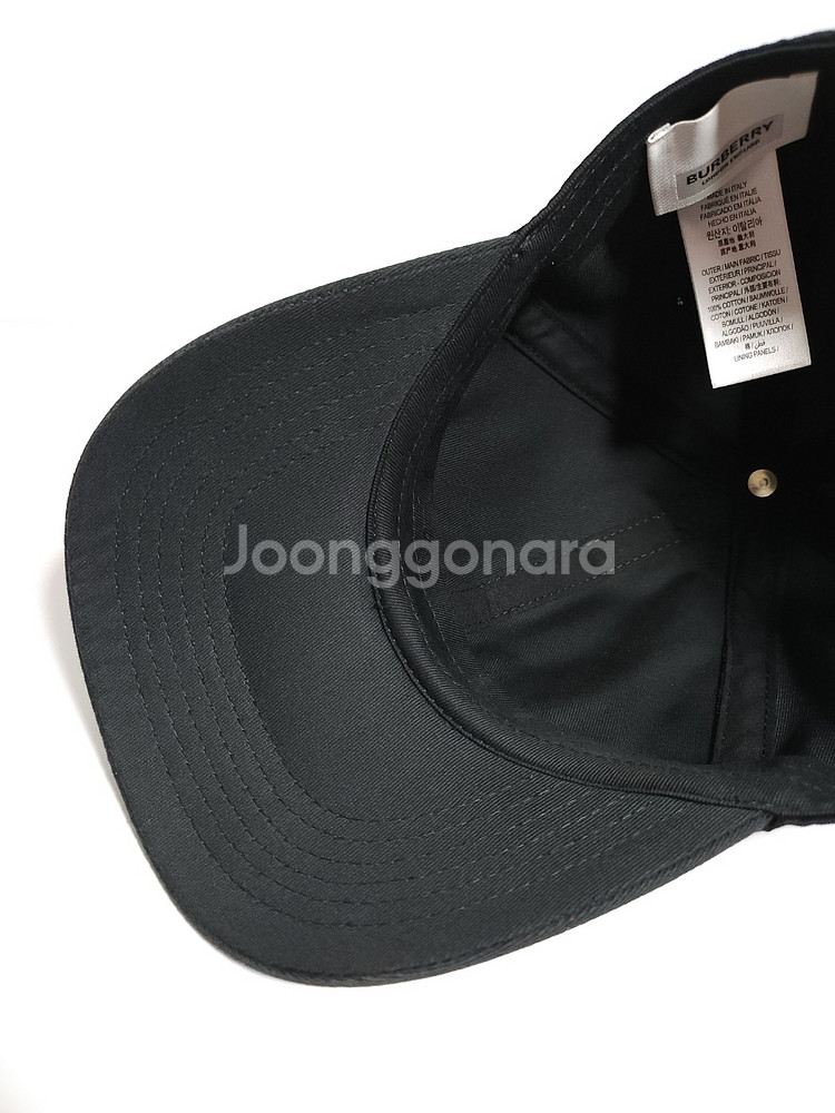 M 버버리 블랙 잉글랜드 자수 로고 볼캡 모자--6