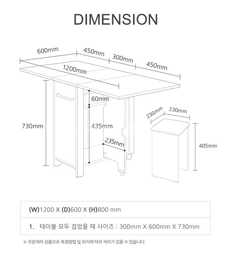 하이그로시 접이식 테이블 책상 600(총기장 1200)--2